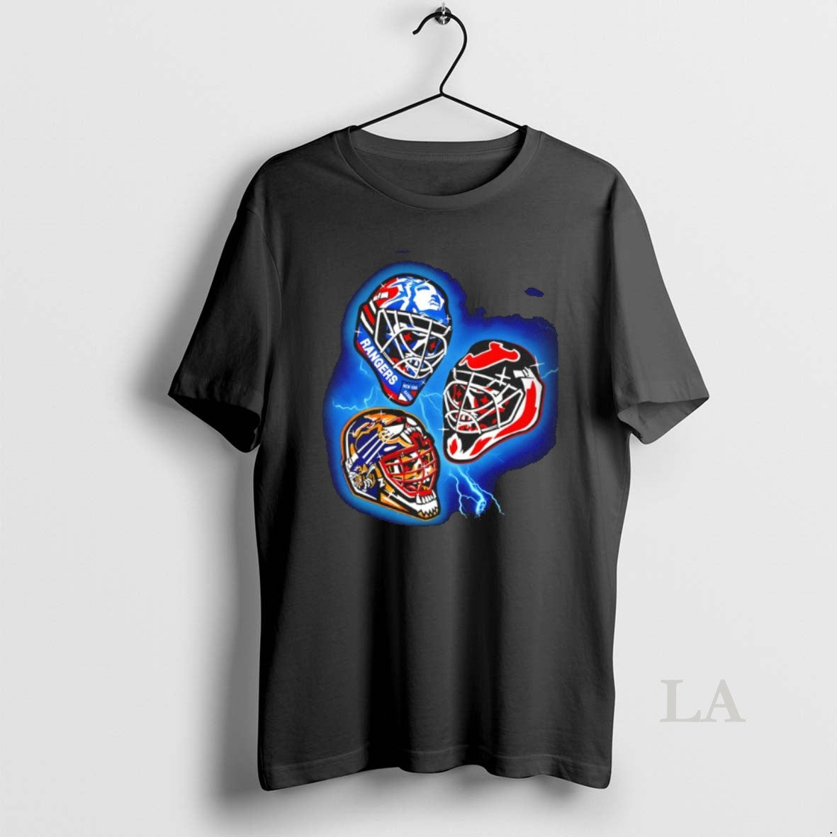 Original New York Rangers New Jersey Devils And Boston Bruins Nhl 94 Goalie Mask Art hockey jersey product view 1