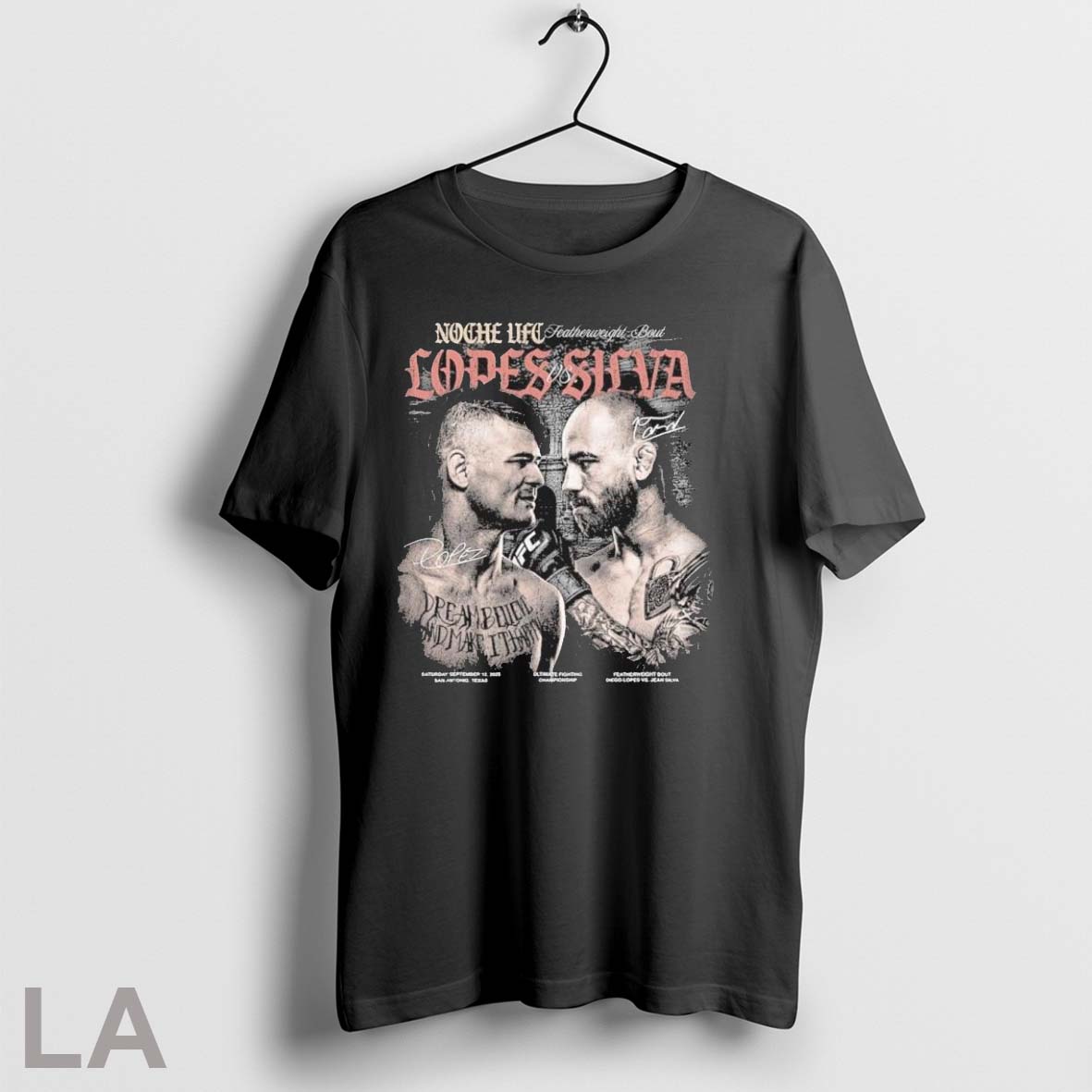 Original Noche Ufc 2025 Lopes Vs Silva Matchup Unisex T-shirt, Sweatshirt, Hoodie, Long Sleeve Tee - T-Shirt, Sweatshirt, Hoodie