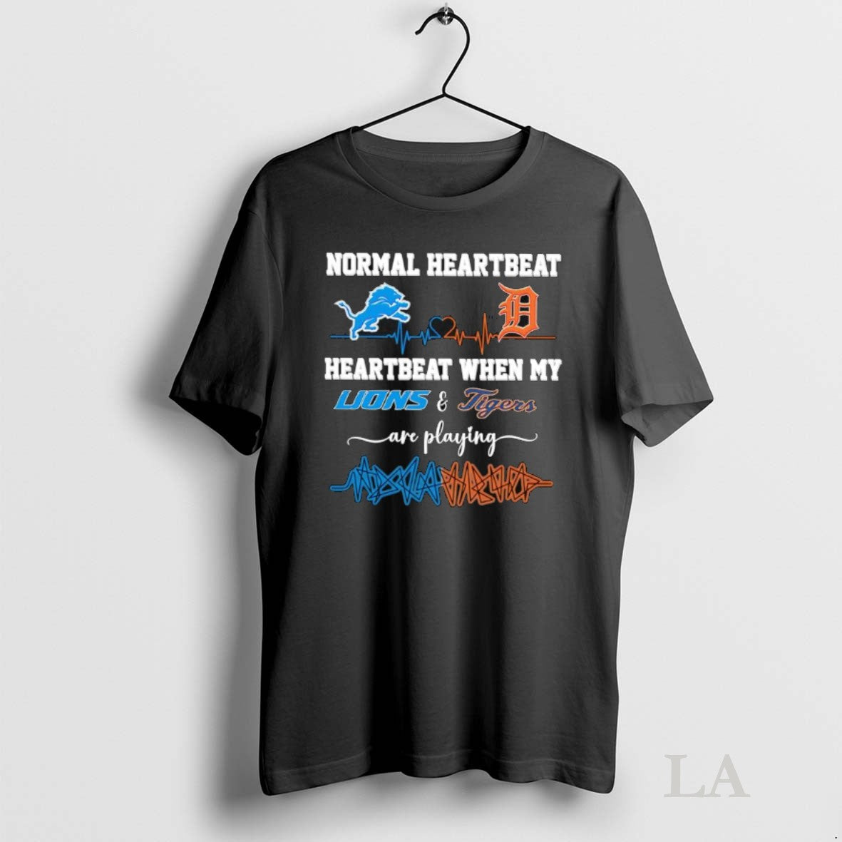 Original Normal Heartbeat When My Detroit Lions Detroit Tigers Are Playing Logo Unisex T-shirt, Sweatshirt, Hoodie, Long Sleeve Tee - T-Shirt, Sweatshirt, Hoodie