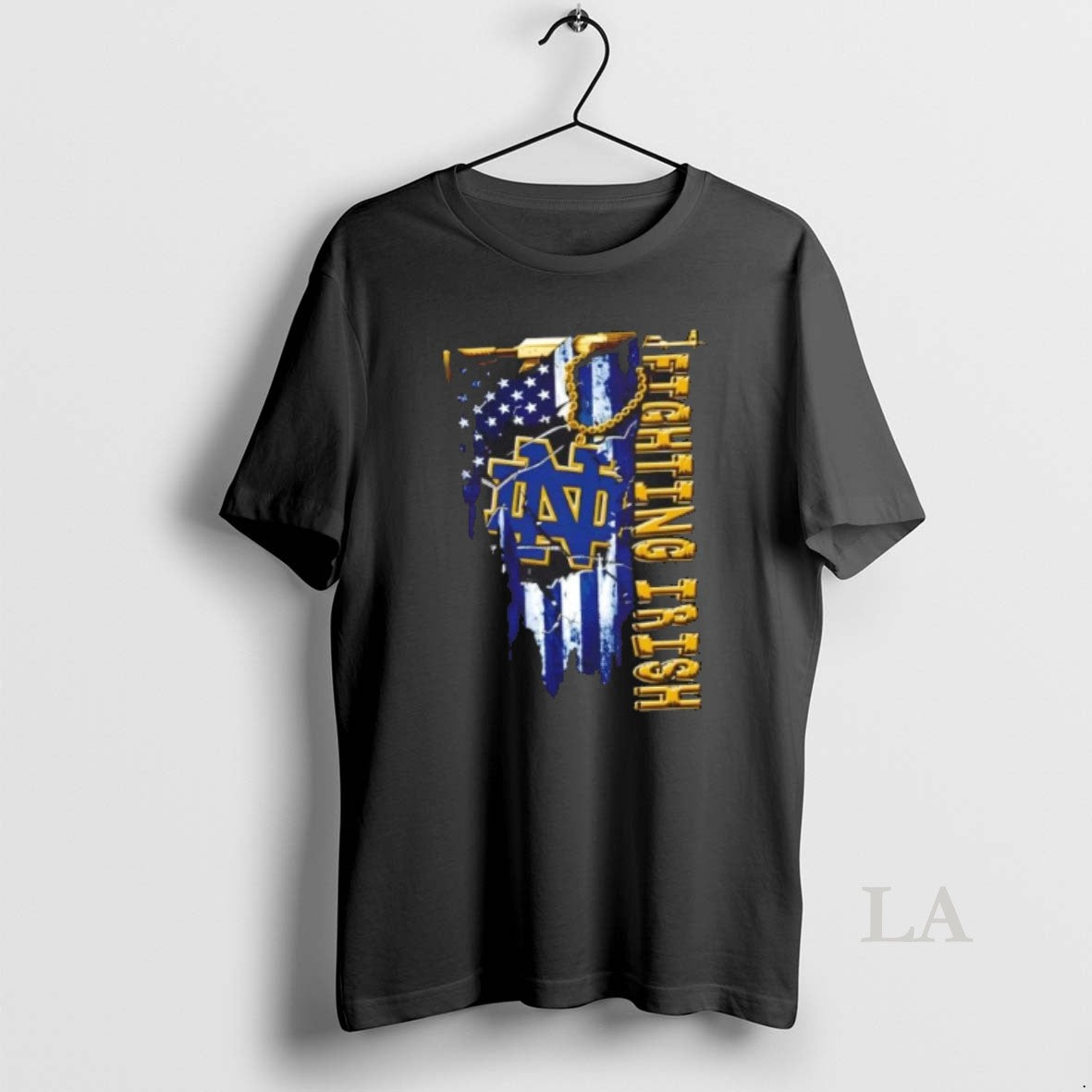Original Notre Dame Fighting Irish Football Battle Shattered Usa Flag Rip Design - T-Shirt, Sweatshirt, Hoodie