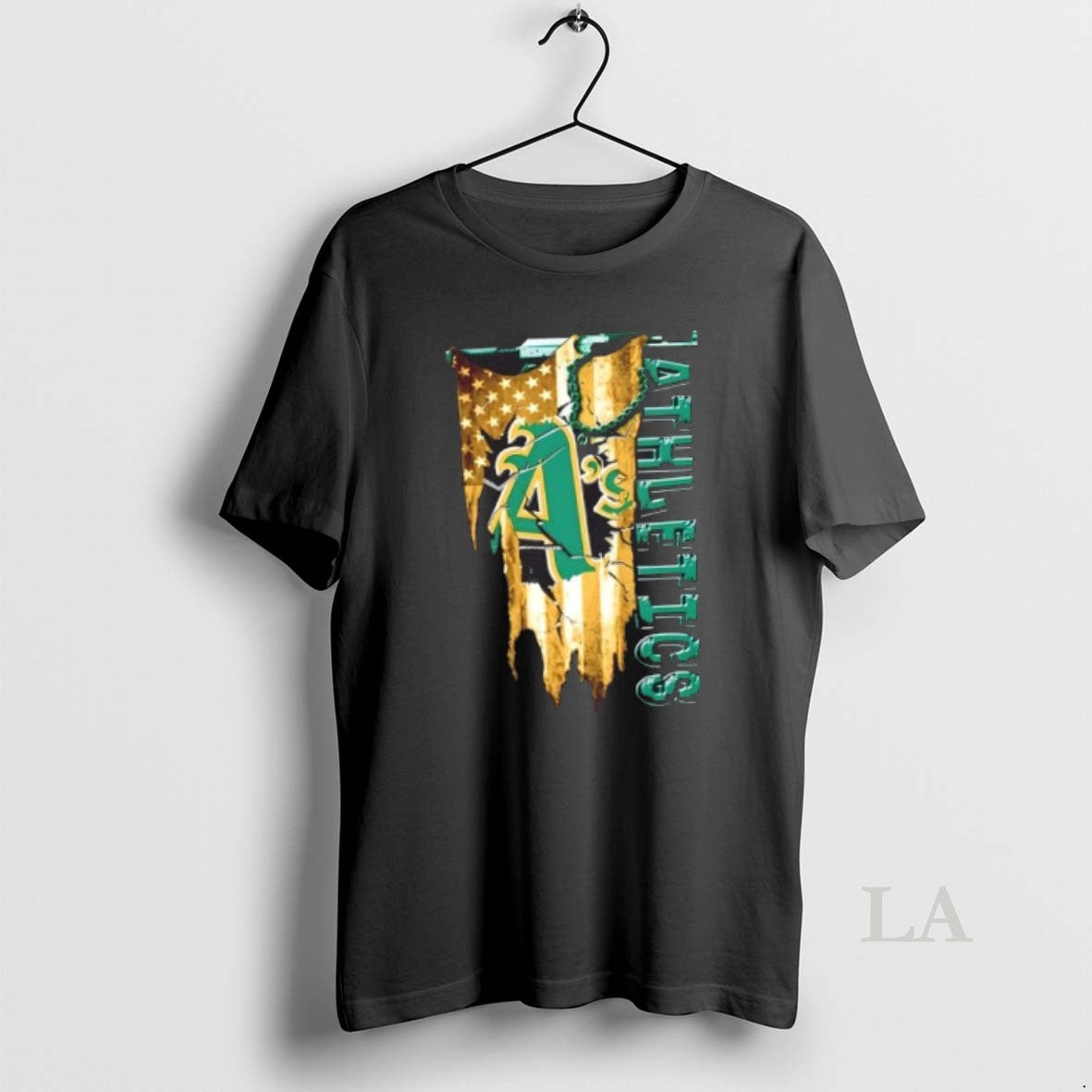 Original Oakland Athletics Baseball Battle Shattered Usa Flag Rip Design - T-Shirt, Sweatshirt, Hoodie