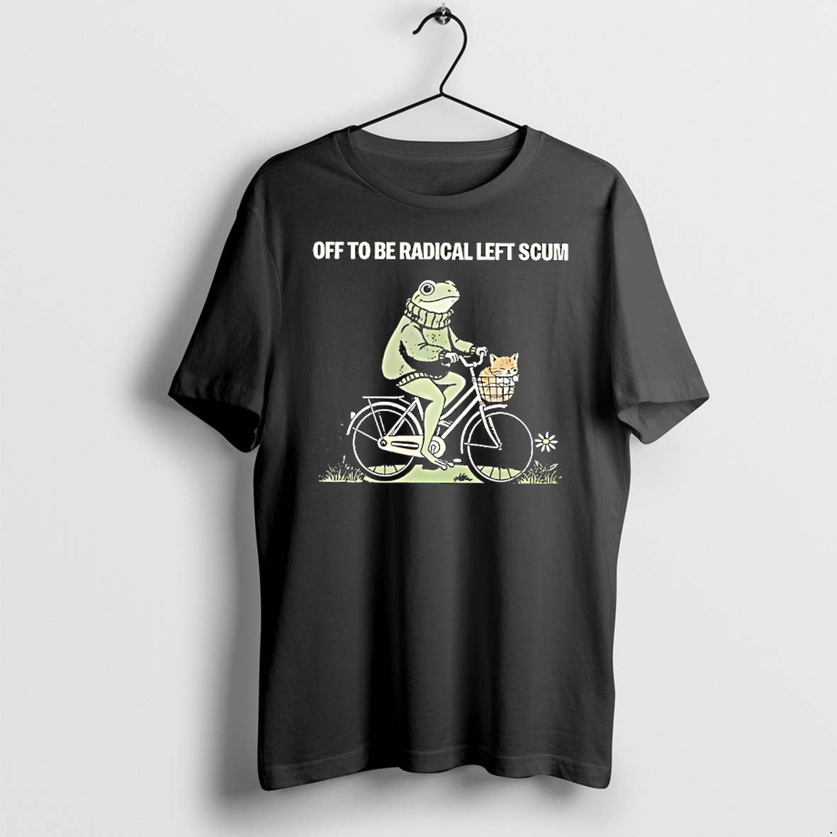 Original Off To Be Radical Left Scum Frog Riding Bike - Adult & Kids T-Shirts, Sweatshirts & Hoodies apparel design preview 1
