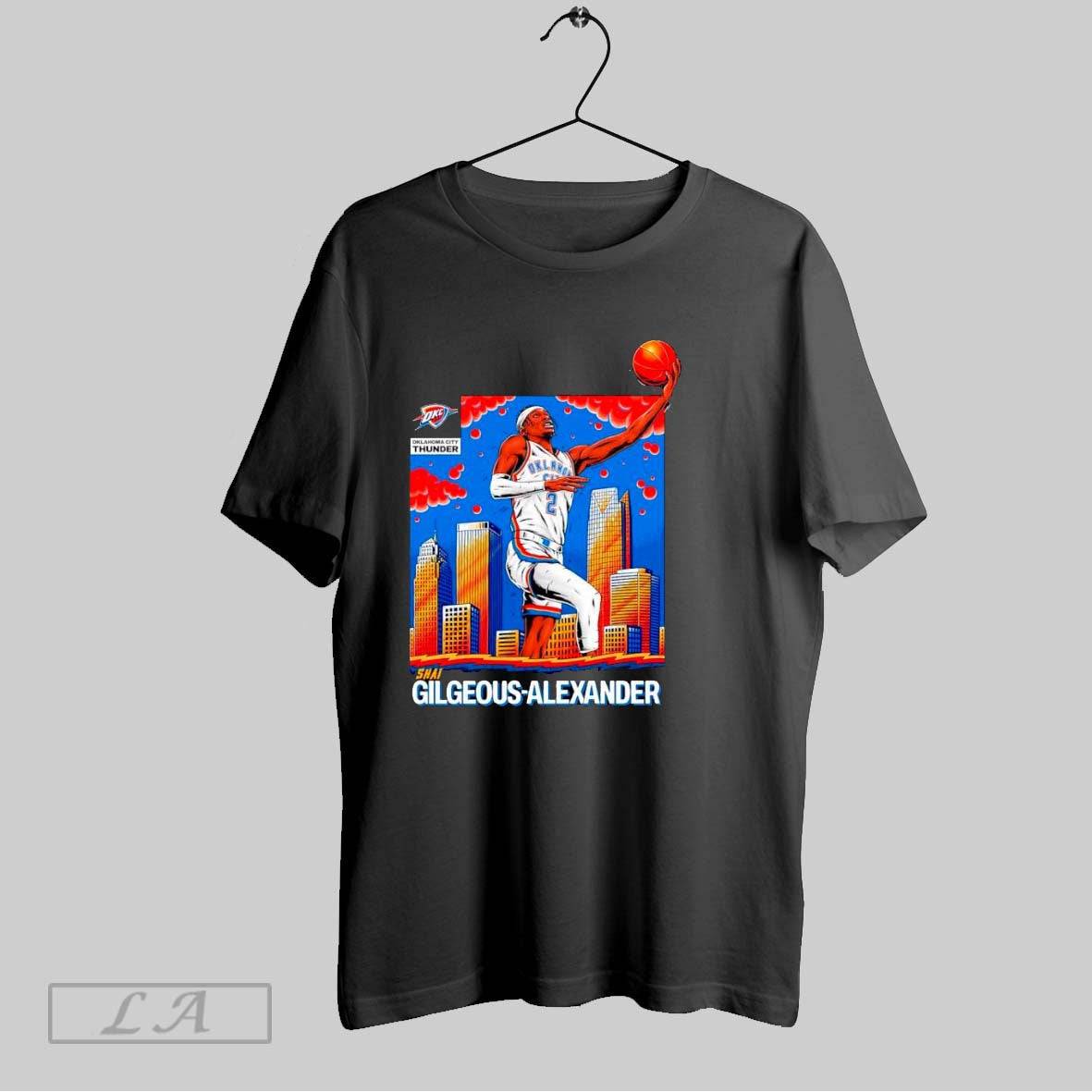 Original Oklahoma City Thunder Shai Gilgeous Alexander Skyline Unisex T-shirt, Sweatshirt, Hoodie, Long Sleeve Tee - T-Shirt, Sweatshirt, Hoodie