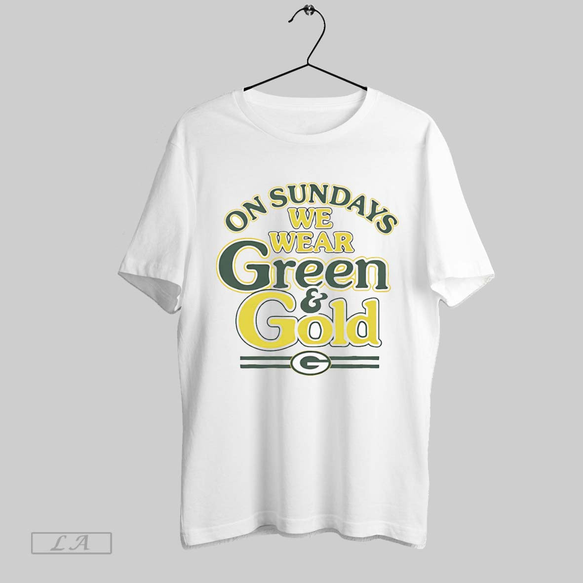 Original On Sundays We Wear Green And Gold Packers White Poster Unisex T-shirt, Sweatshirt, Hoodie, Long Sleeve Tee - T-Shirt, Sweatshirt, Hoodie