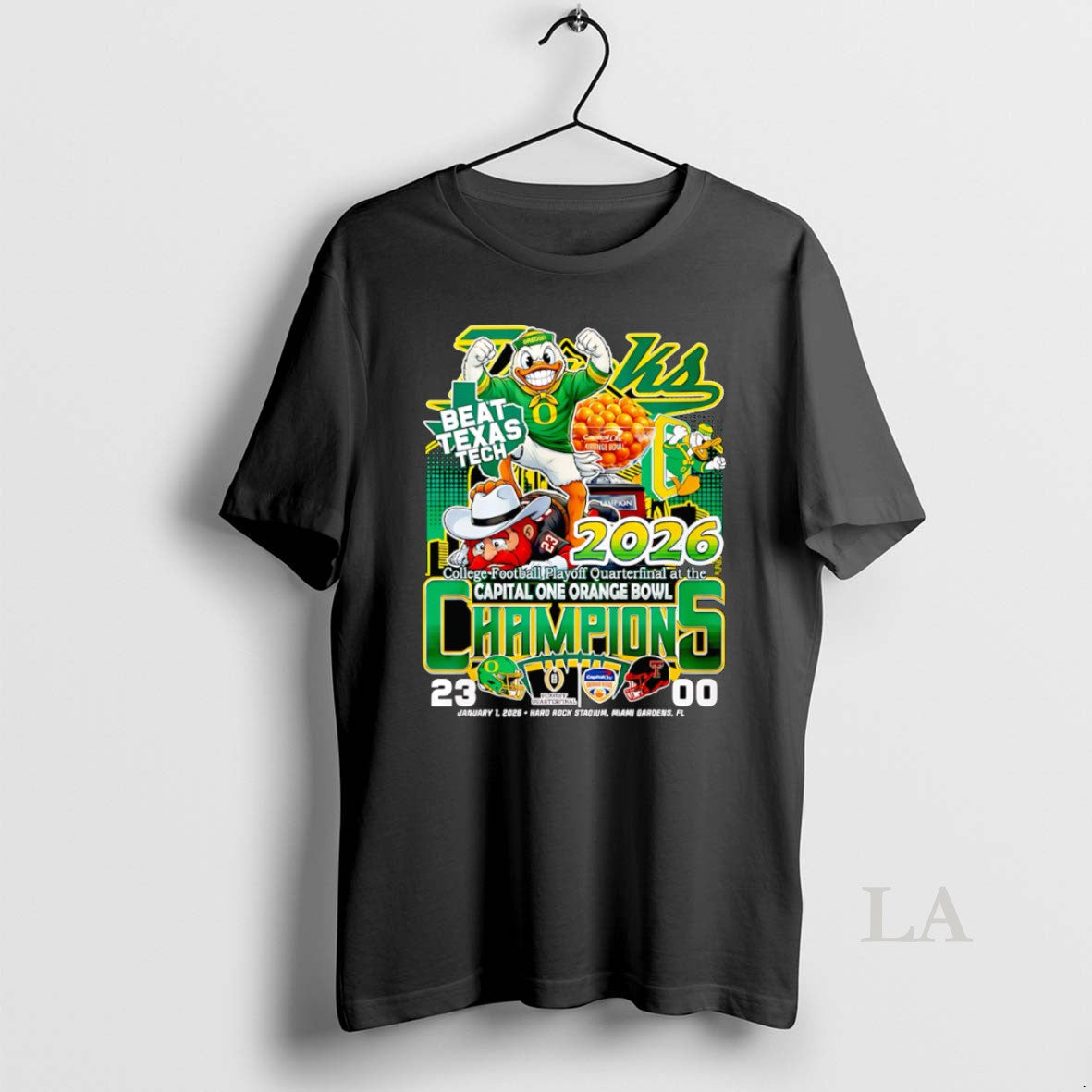 Original Oregon Beat Texas Tech 2026 Capital One Orange Bowl Champions Mascot - T-Shirt, Sweatshirt, Hoodie