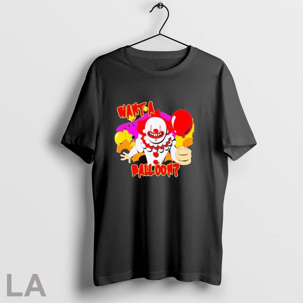 Original Original Creepy It Clown Want A Balloon Unisex T-shirt, Sweatshirt, Hoodie, Long Sleeve Tee - T-Shirt, Sweatshirt, Hoodie