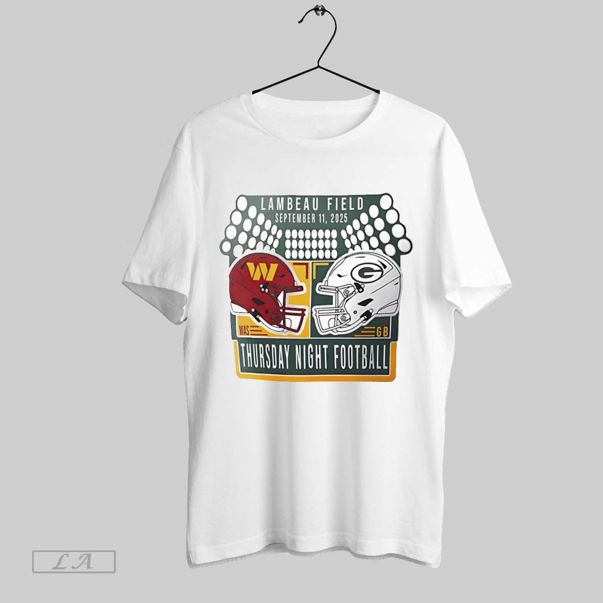 Original Packers Vs Commanders 9 11 Match Up White Poster Unisex T-shirt, Sweatshirt, Hoodie, Long Sleeve Tee - T-Shirt, Sweatshirt, Hoodie