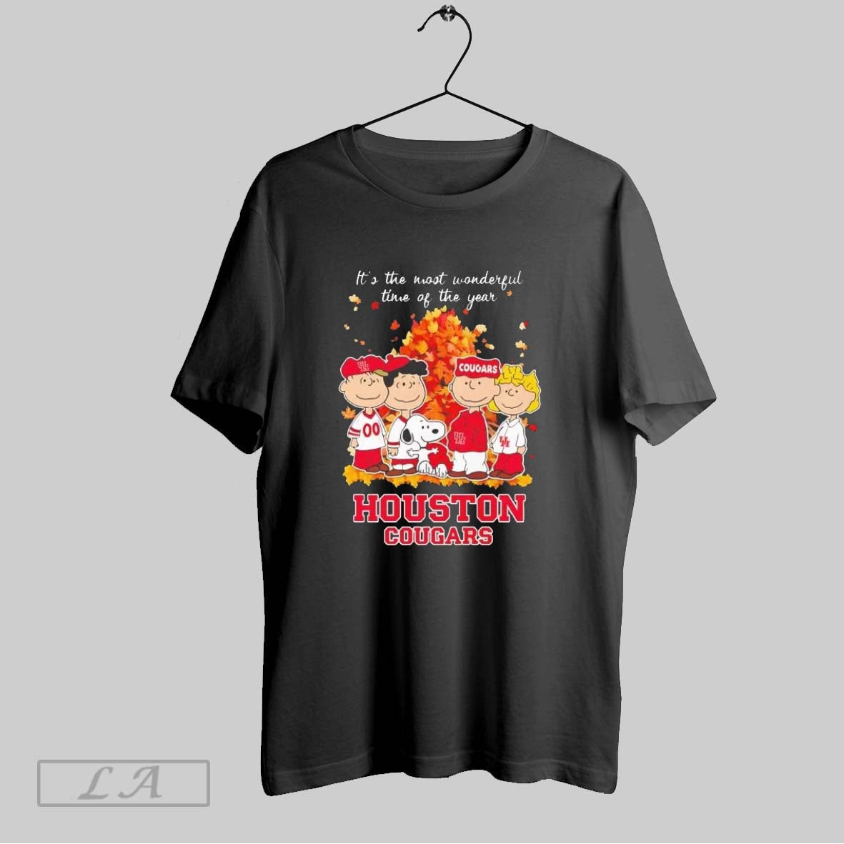 Original Peanuts Houston Cougars Fall Its The Most Wonderful Time Ladies Unisex T-shirt, Sweatshirt, Hoodie, Long Sleeve Tee - T-Shirt, Sweatshirt, Hoodie