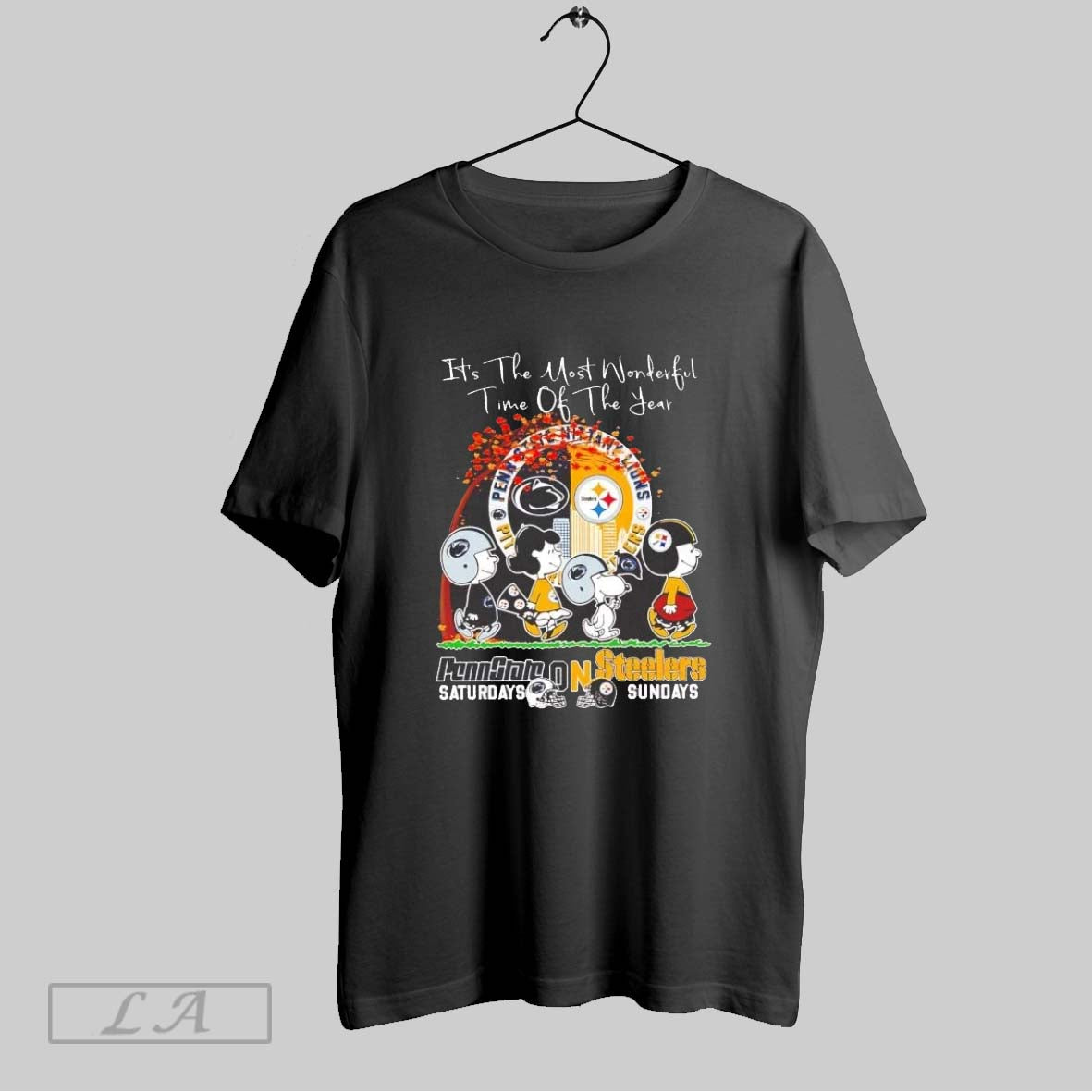 Original Peanuts Fall Penn State And Steelers Its The Most Wonderful Time Ladies Unisex T-shirt, Sweatshirt, Hoodie, Long Sleeve Tee - T-Shirt, Sweatshirt, Hoodie