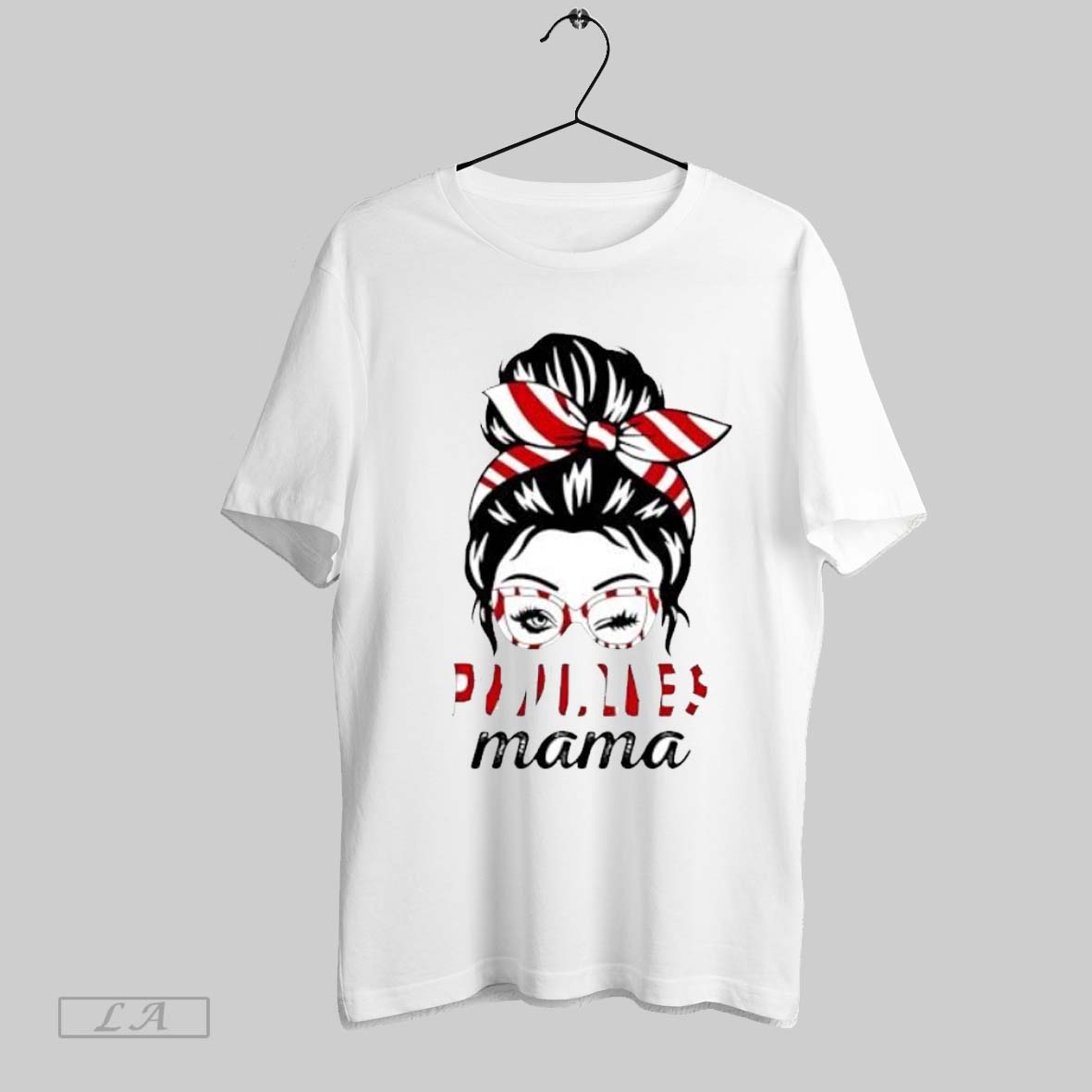 Original Phillies Mama Messy Bun Winking Eye Baseball Glasses Fan Unisex T-shirt, Sweatshirt, Hoodie, Long Sleeve Tee - T-Shirt, Sweatshirt, Hoodie