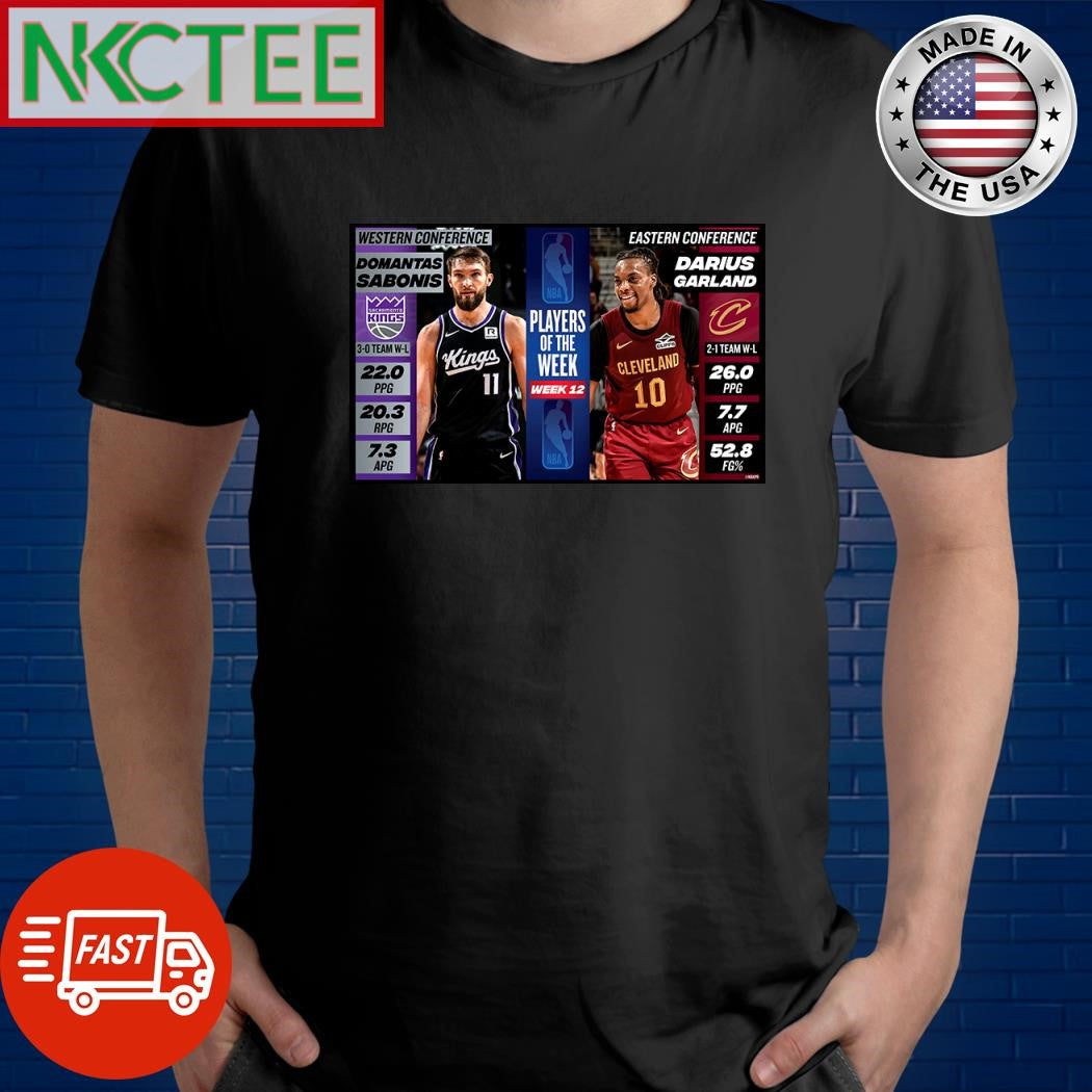 Original Players of the week 12 Domantas Sabonis vs Darius Garland shirt Unisex T-shirt, Sweatshirt, Hoodie, Long Sleeve Tee - T-Shirt, Sweatshirt, Hoodie