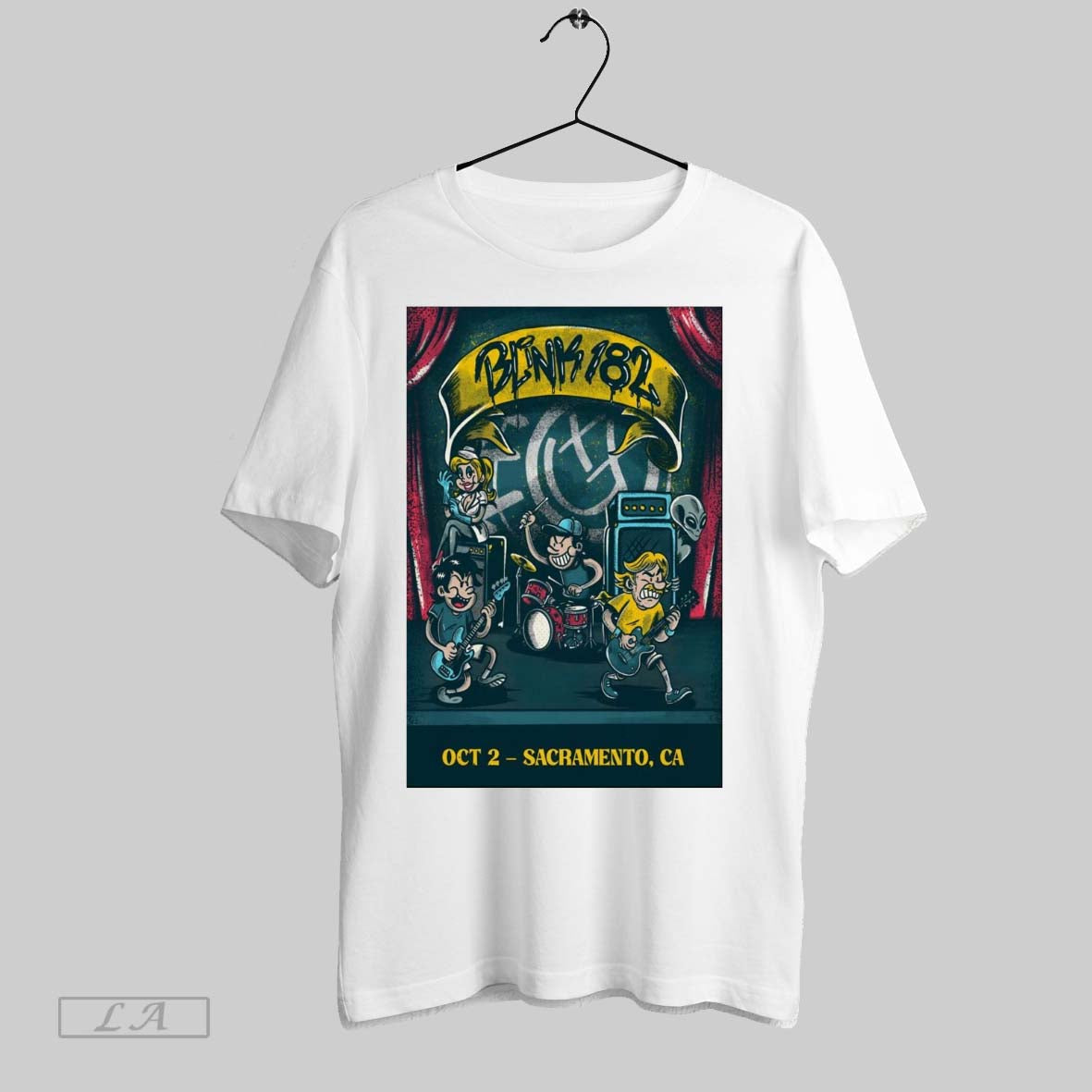 Original Poster Blink 182 October 2 2025 Aftershock Festival In Sacramento Ca Unisex T-shirt, Sweatshirt, Hoodie, Long Sleeve Tee - T-Shirt, Sweatshirt, Hoodie