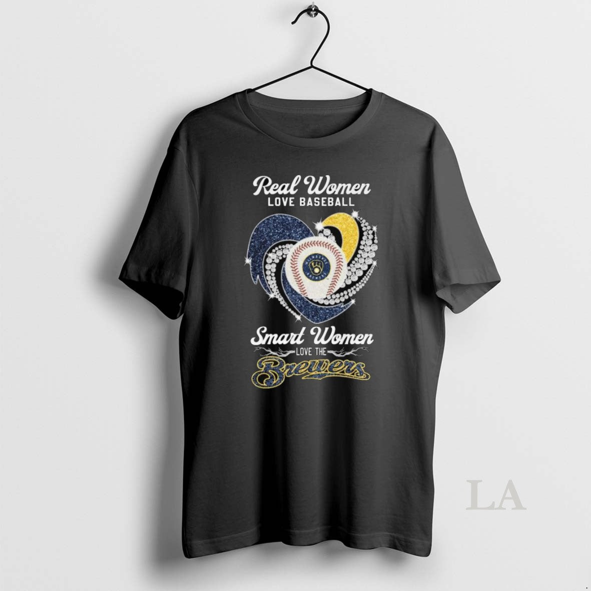 Original Real Women Love Baseball Smart Women Love The Milwaukee Brewers Diamond Heart 2025 Long - T-Shirt, Sweatshirt, Hoodie