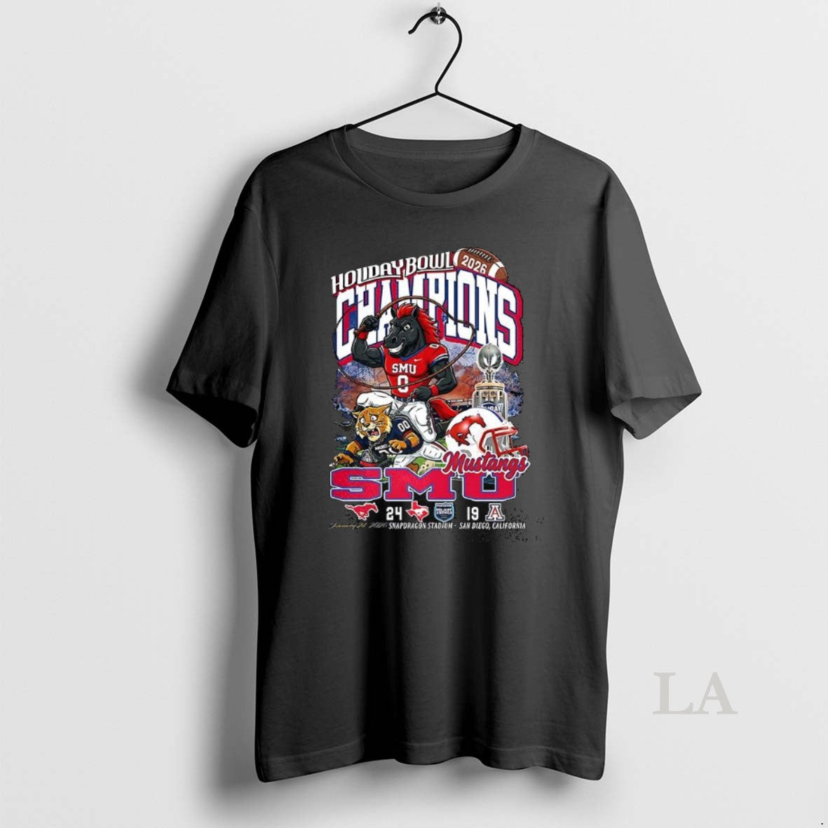 Original Smu Mustangs Beat Arizona Wildcats Holiday Bowl 2026 Holiday Bowl Champions Mascot - T-Shirt, Sweatshirt, Hoodie