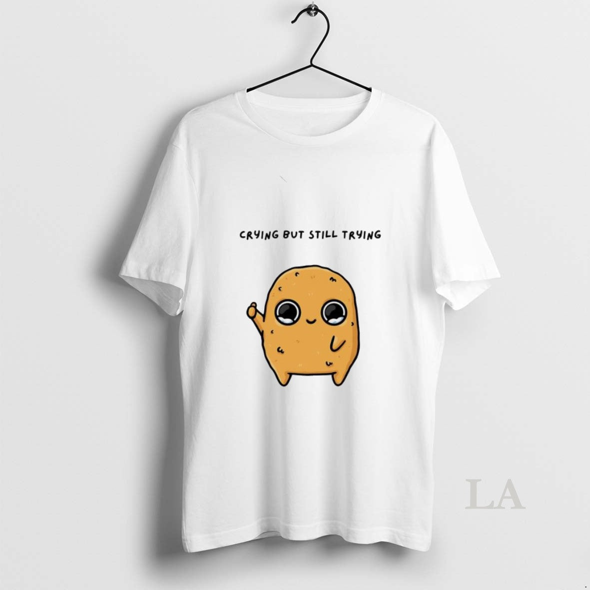 Original Sad Nuggie Crying But Trying Mascot Cartoon Womens - T-Shirt, Sweatshirt, Hoodie