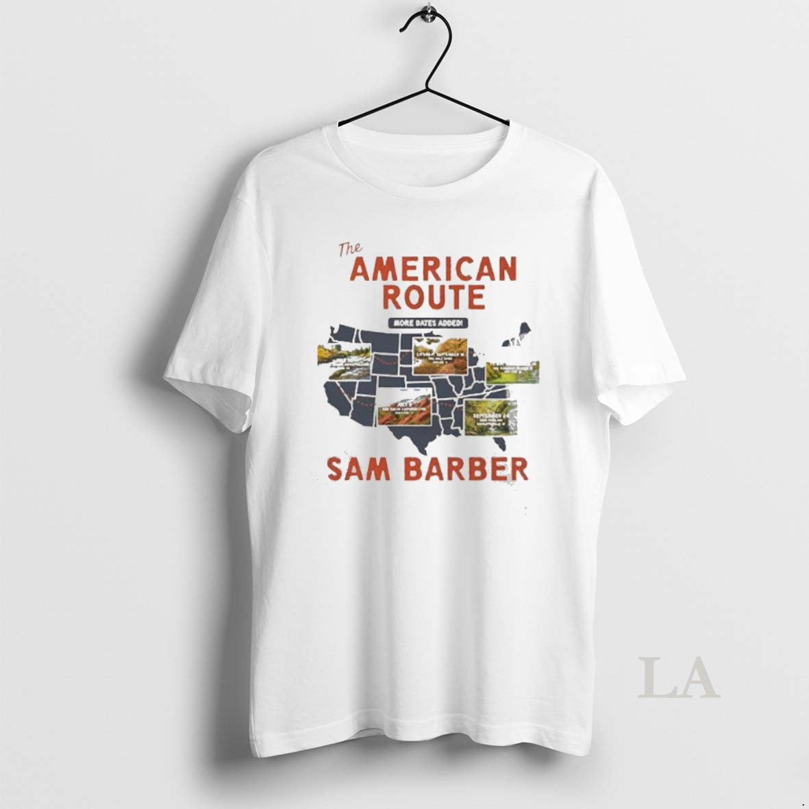 Original Sam Barber The American Route 2026 Schedule Tour Dates Unisex T-shirt, Sweatshirt, Hoodie, Long Sleeve Tee - T-Shirt, Sweatshirt, Hoodie
