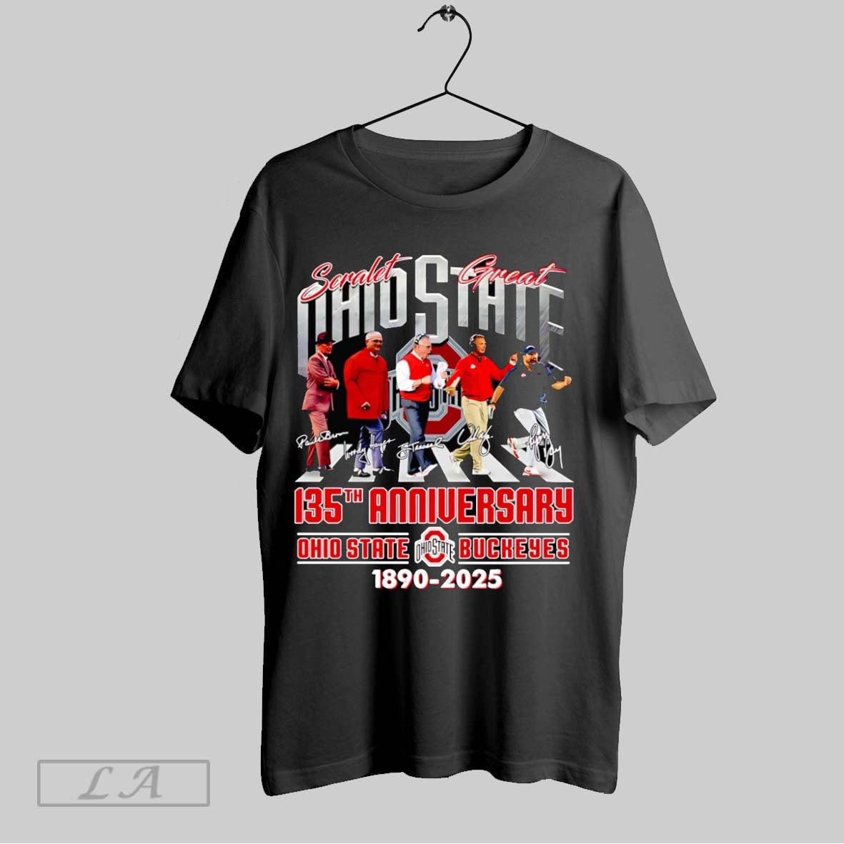 Original Scarlet Great Ohio State 135th Anniversary 1890 2025 Unisex T-shirt, Sweatshirt, Hoodie, Long Sleeve Tee - T-Shirt, Sweatshirt, Hoodie
