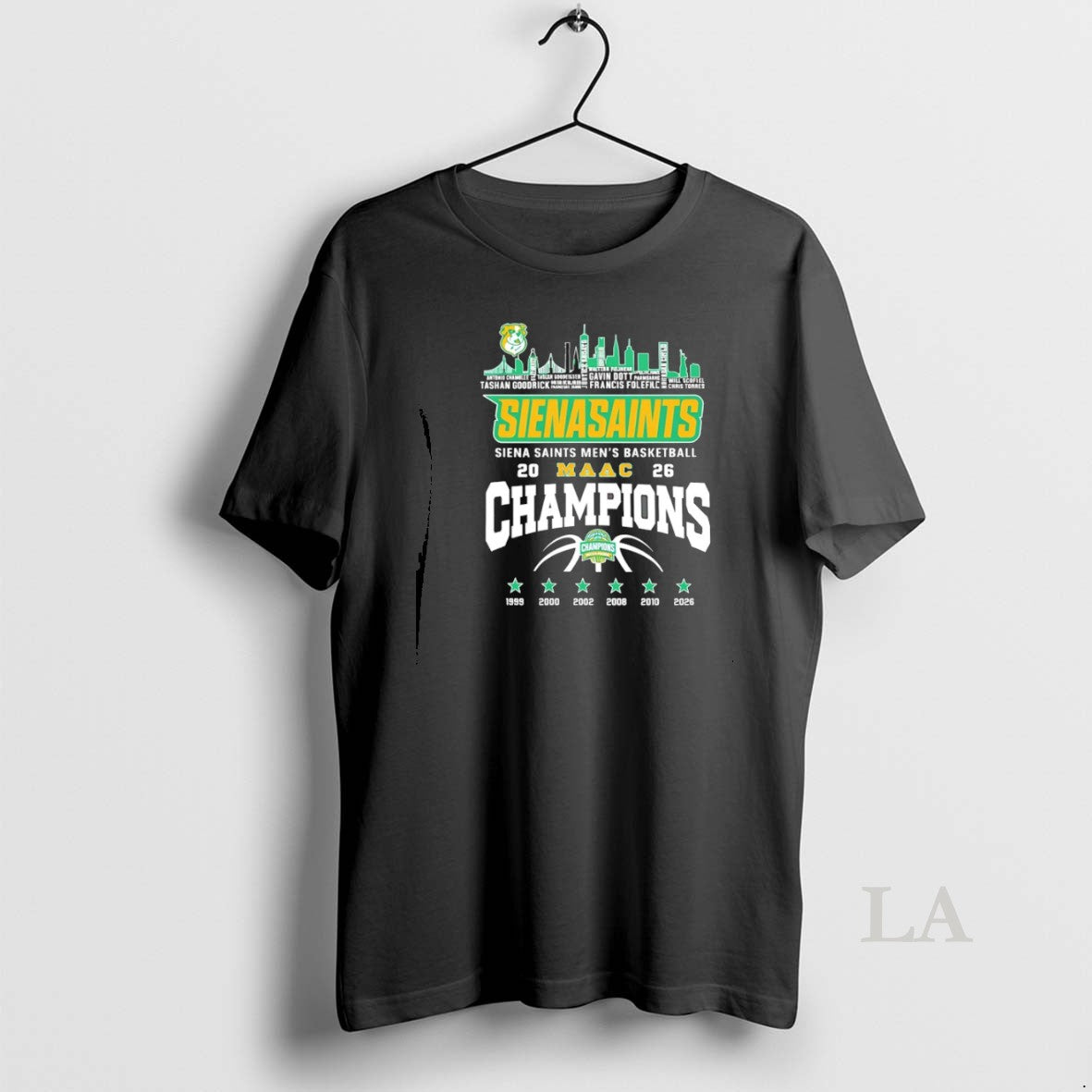 Original Siena Saints Mens Basketball 2026 Maac Champions Skyline City Unisex T-shirt, Sweatshirt, Hoodie, Long Sleeve Tee - T-Shirt, Sweatshirt, Hoodie