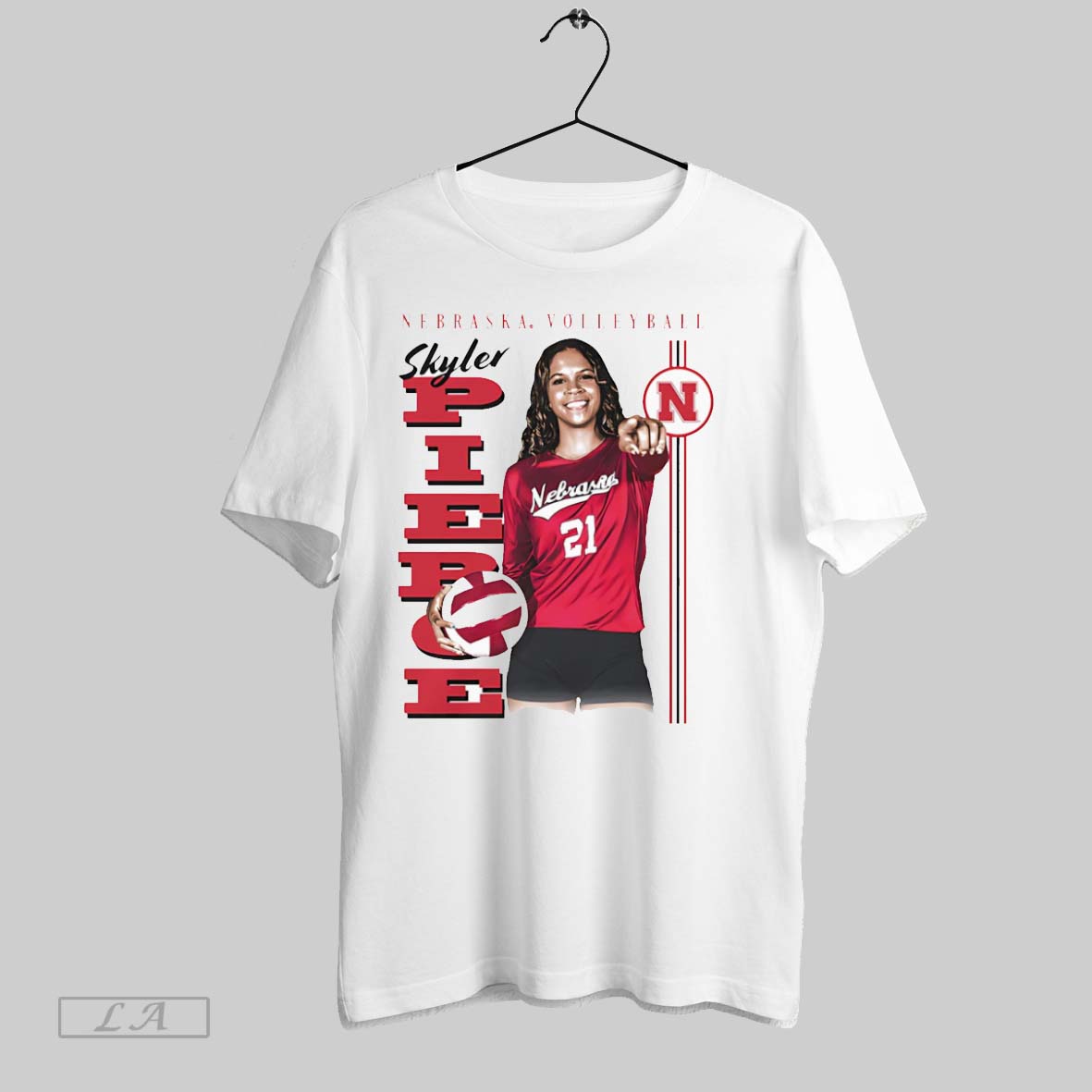 Original Skyler Pierce Nebraska Volleyball Retro White Poster Unisex T-shirt, Sweatshirt, Hoodie, Long Sleeve Tee - T-Shirt, Sweatshirt, Hoodie