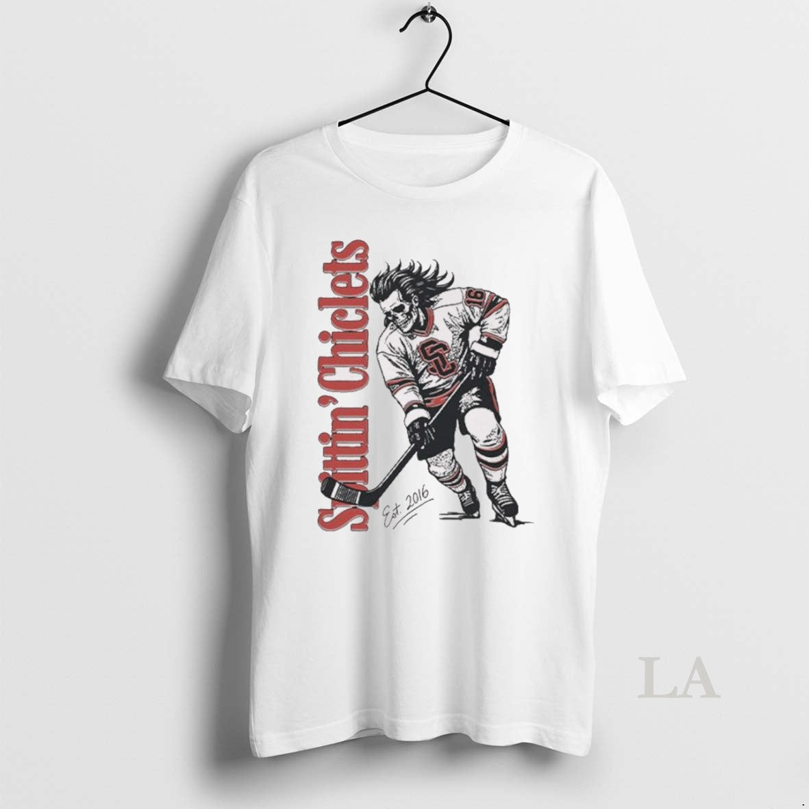 Original Spittin Chiclets Skullet Vertical Ice Hockey Est Unisex T-shirt, Sweatshirt, Hoodie, Long Sleeve Tee - T-Shirt, Sweatshirt, Hoodie