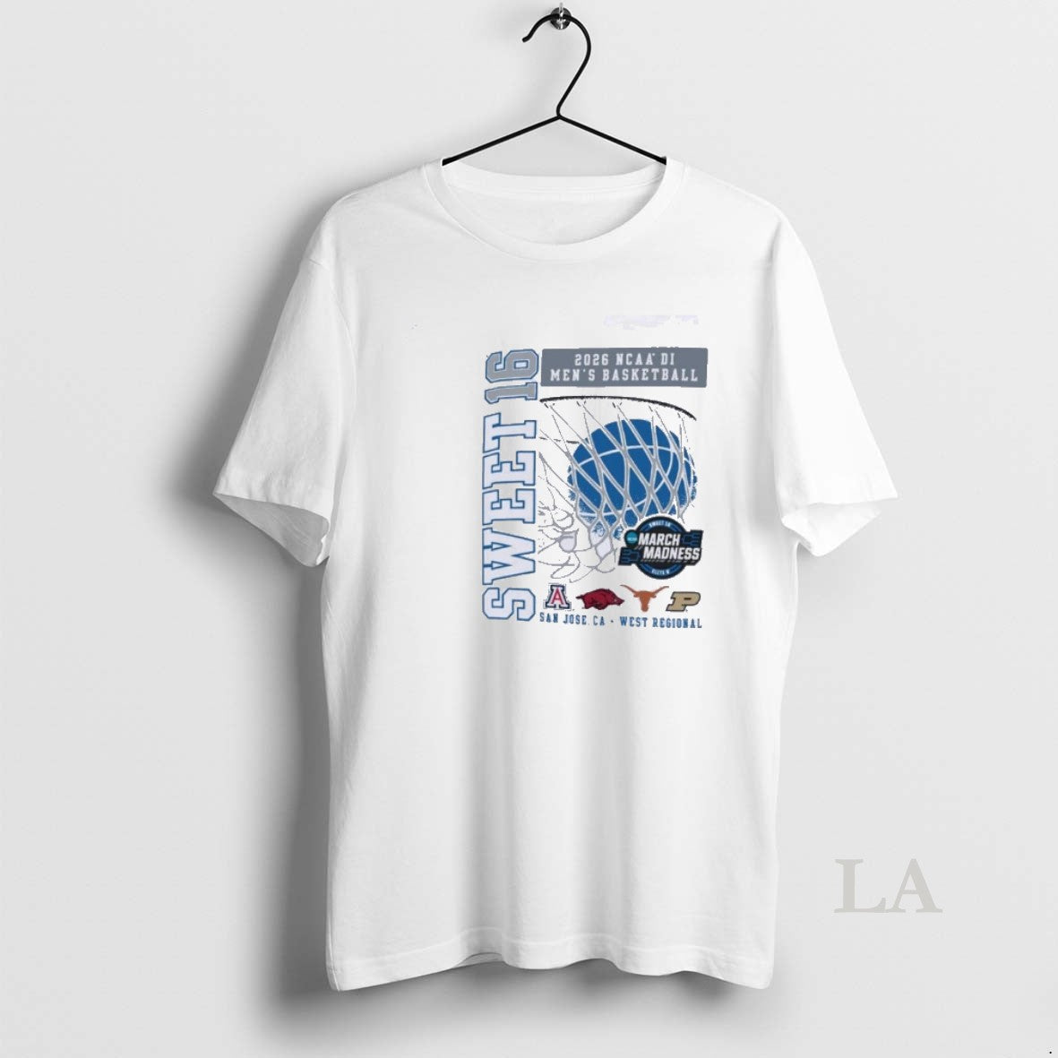 Original Sweet 16 Four Team 2026 Ncaa Di Mens Basketball West Regional Unisex T-shirt, Sweatshirt, Hoodie, Long Sleeve Tee - T-Shirt, Sweatshirt, Hoodie
