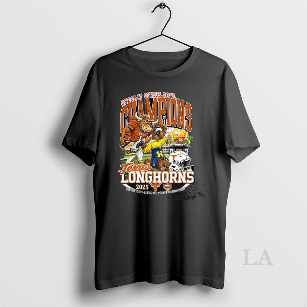 Original Texas Longhorn Beat Michigan Wolverines Ncaa Cheez It Citrus Bowl Champions Celebrate Mascot - T-Shirt, Sweatshirt, Hoodie