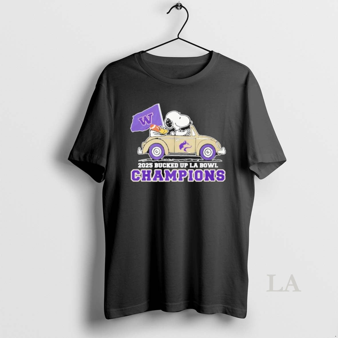 Original The Peanuts Driving Car X Washington Huskies La Bowl Champions - T-Shirt, Sweatshirt, Hoodie