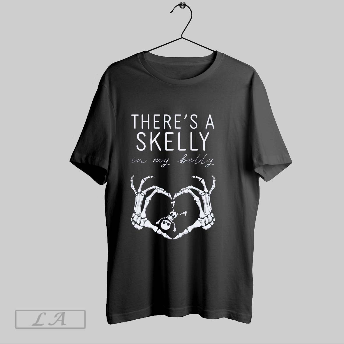 Original Theres A Skelly In My Belly Unisex T-shirt, Sweatshirt, Hoodie, Long Sleeve Tee - T-Shirt, Sweatshirt, Hoodie