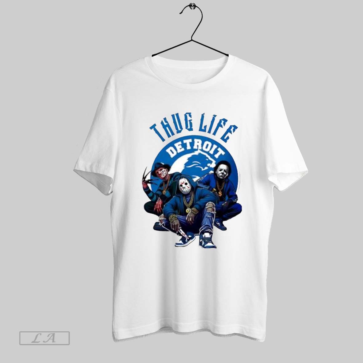 Original Thug Life Detroit Freddy Jason Michael Myers Horror Lions Fan Unisex T-shirt, Sweatshirt, Hoodie, Long Sleeve Tee - T-Shirt, Sweatshirt, Hoodie
