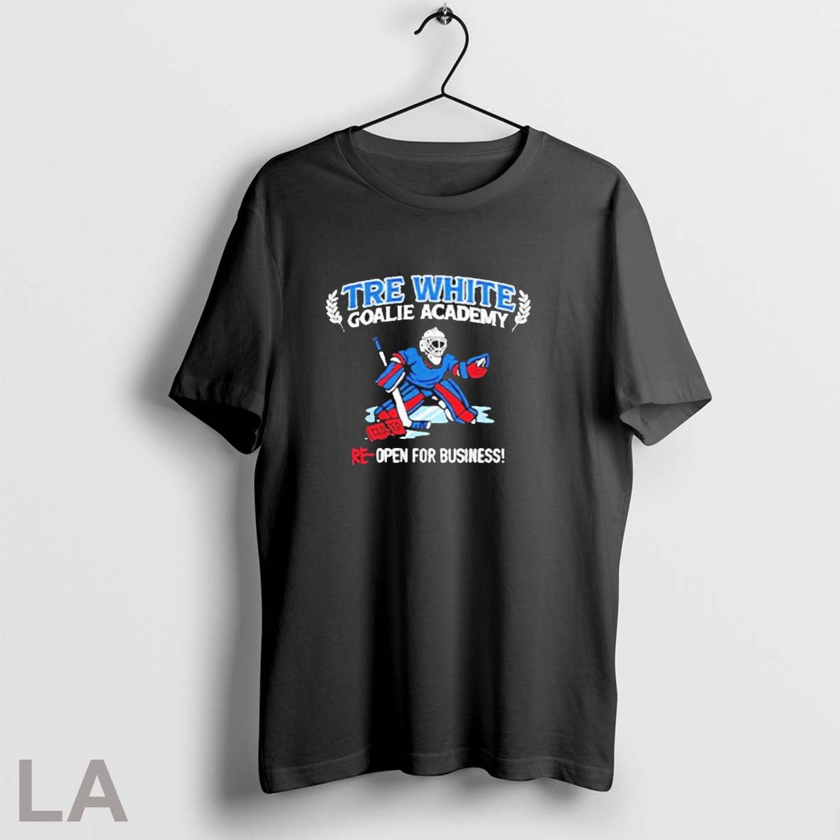 Original Tre White Goalie Academy Re Open For Businness Unisex T-shirt, Sweatshirt, Hoodie, Long Sleeve Tee - T-Shirt, Sweatshirt, Hoodie