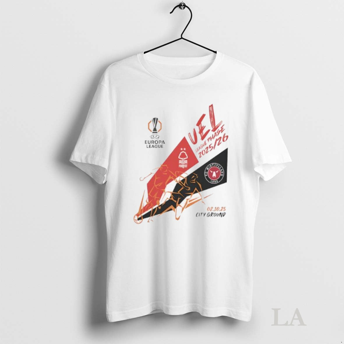 Original Uel League Phase 2025 2026 Nottingham Forest Vs Fc Midtjylland Logo Unisex T-shirt, Sweatshirt, Hoodie, Long Sleeve Tee - T-Shirt, Sweatshirt, Hoodie