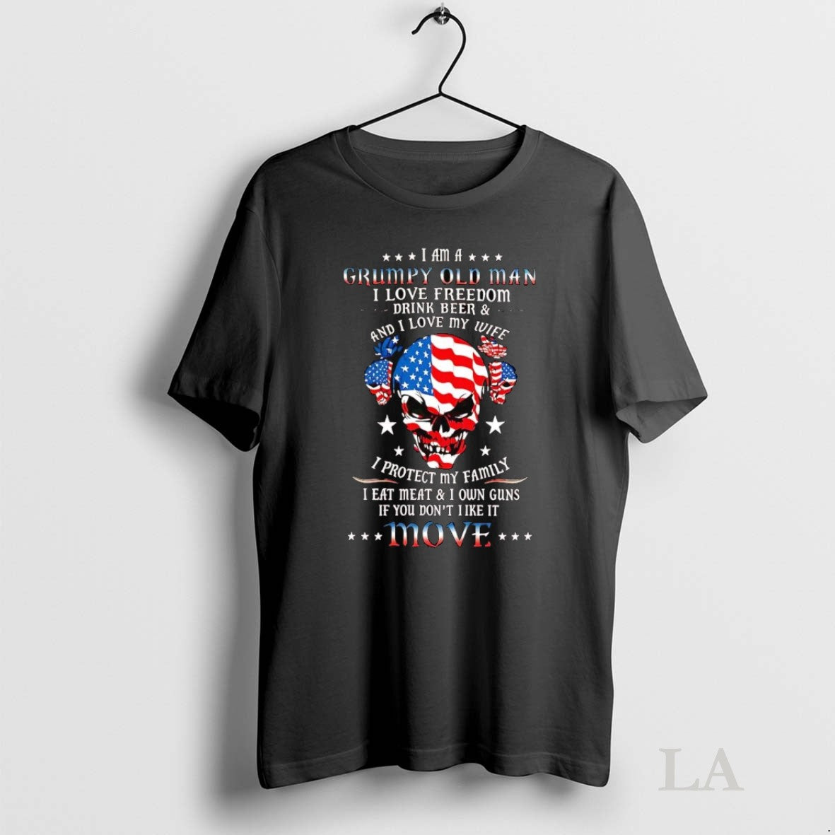Original Veteran Skull Im A Grumpy Old Man I Love Freedom Move Unisex T-shirt, Sweatshirt, Hoodie, Long Sleeve Tee - T-Shirt, Sweatshirt, Hoodie