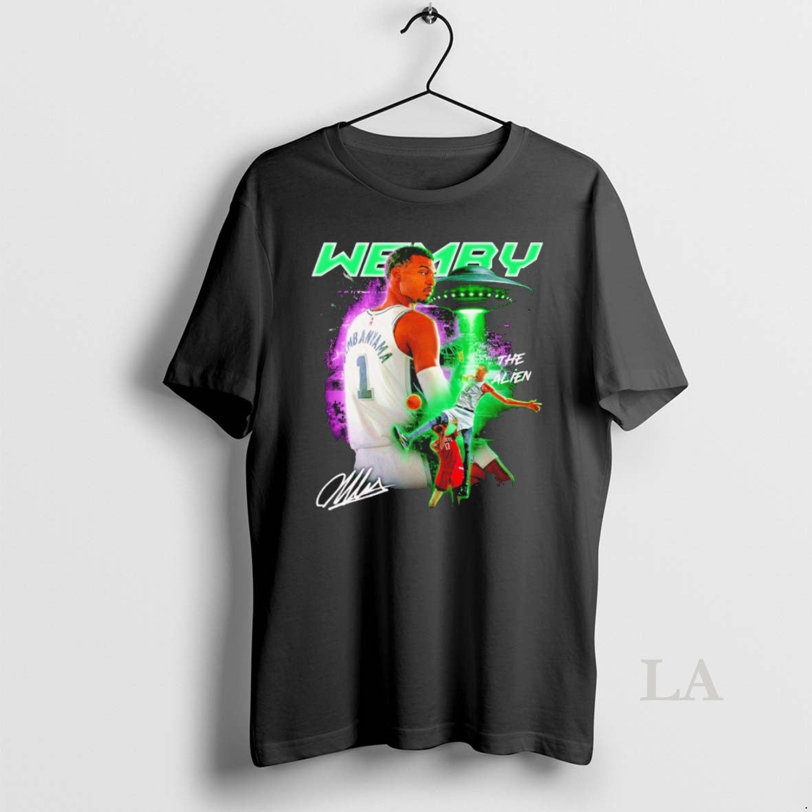 Original Wembanyama Alien Wemby Ufo Victor Wembanyama San Antonio Spurs Basketball Signature - T-Shirt, Sweatshirt, Hoodie