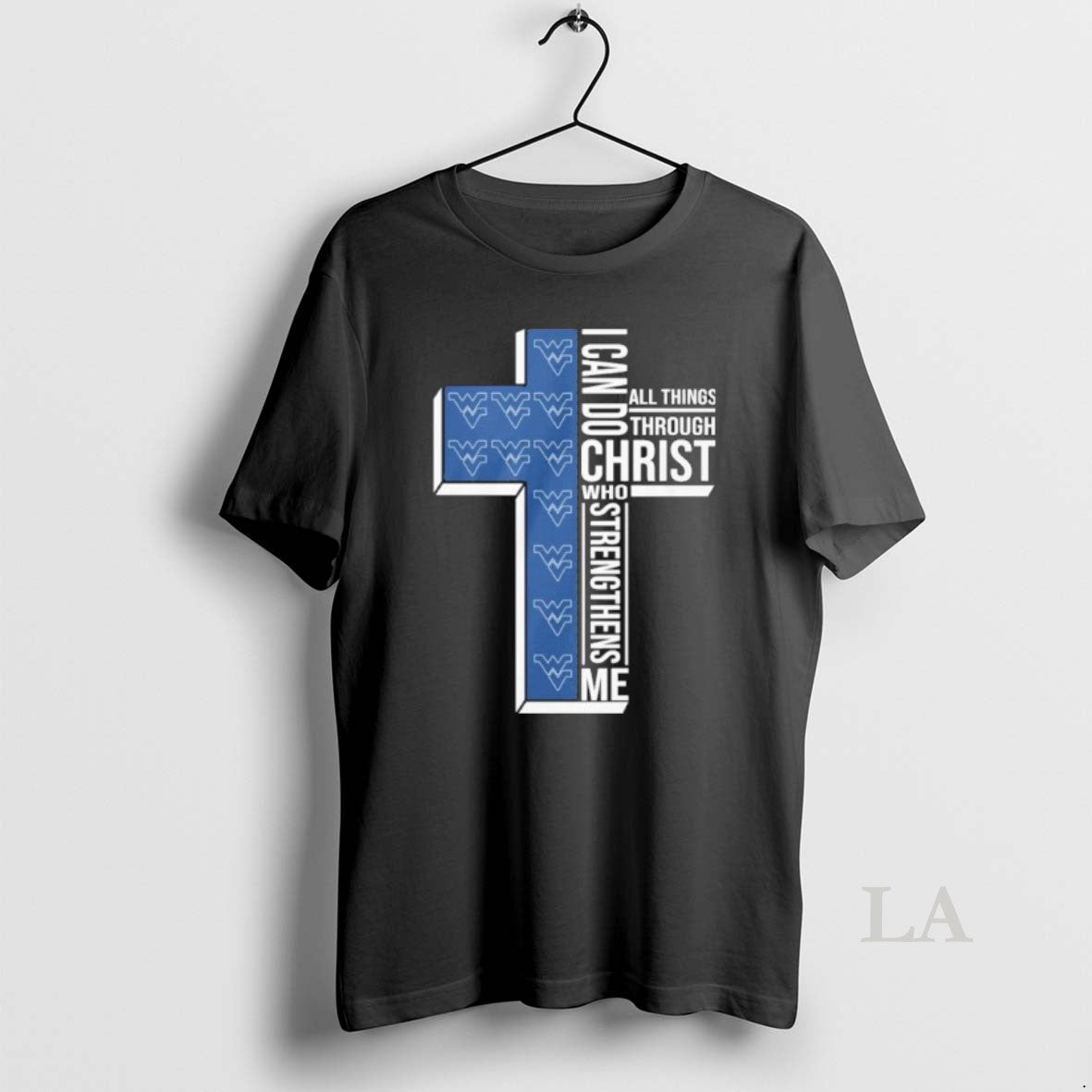 Original West Virginia Basketball Logo I Can Do All Things Through Christ Who Strengthens Me - T-Shirt, Sweatshirt, Hoodie