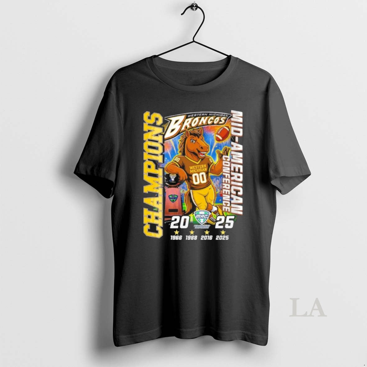 Original Western Michigan Broncos Mascot 2025 Mac Football Champions - T-Shirt, Sweatshirt, Hoodie