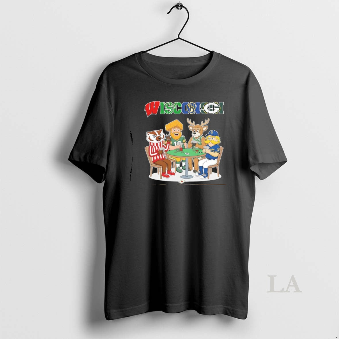 Original Wisconsin City Sports Mascot Playing Poker Unisex T-shirt, Sweatshirt, Hoodie, Long Sleeve Tee - T-Shirt, Sweatshirt, Hoodie