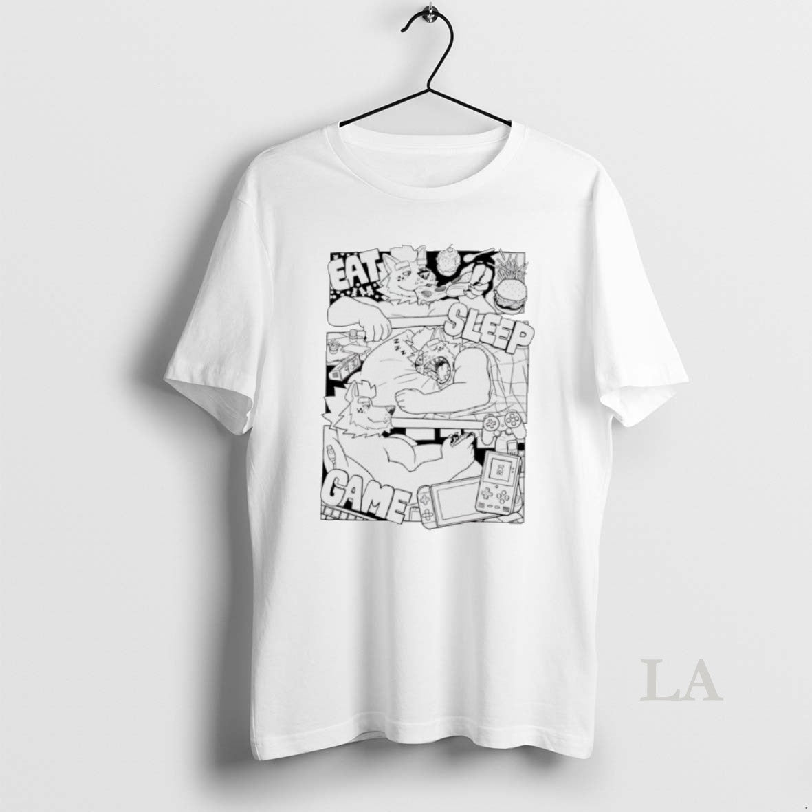 Original Wolf Eat Sleep Game Meme Unisex T-shirt, Sweatshirt, Hoodie, Long Sleeve Tee - T-Shirt, Sweatshirt, Hoodie