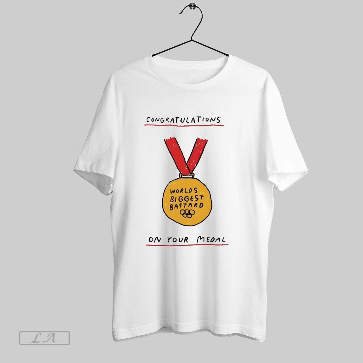Original Worlds Biggest Bastard Congratulations On Your Medal Unisex T-shirt, Sweatshirt, Hoodie, Long Sleeve Tee - T-Shirt, Sweatshirt, Hoodie