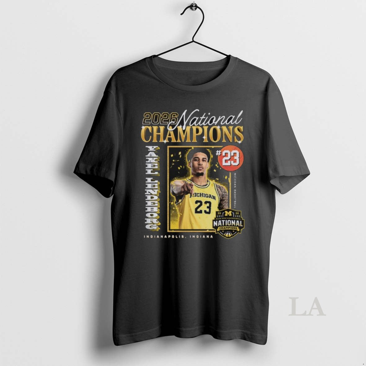 Original Yaxel Lendeborg Michigan Wolverines 2026 Mens Basketball National Champions Indianapolis Indiana - T-Shirt, Sweatshirt, Hoodie