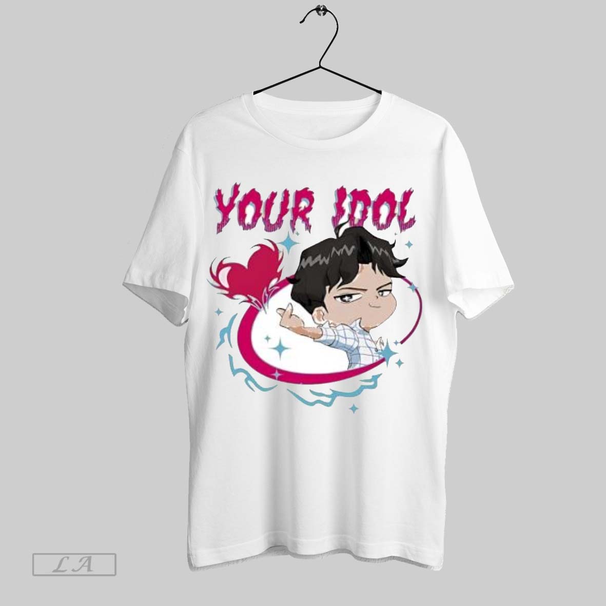Original Your Idol Cute Chibi Anime Cartoon Pointing Finger Heart Graphic Unisex T-shirt, Sweatshirt, Hoodie, Long Sleeve Tee - T-Shirt, Sweatshirt, Hoodie