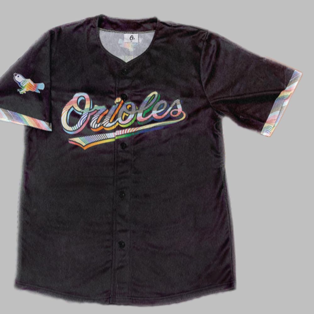Orioles Pride Night Jersey Giveaway 2025 - Grishko.com baseball jersey product view 1