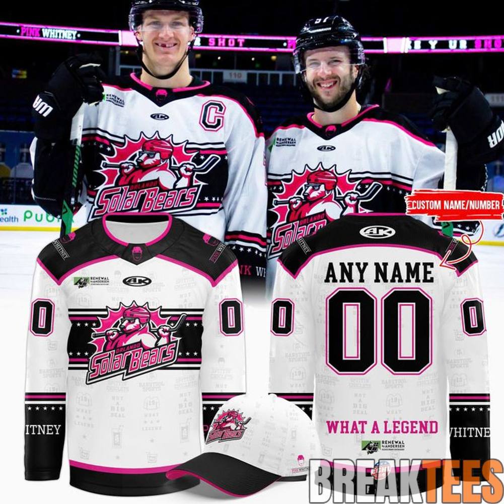 Orlando Solar Bears Pink Whitney Hockey Jersey Unisex T-shirt, Sweatshirt, Hoodie, Long Sleeve Tee - T-Shirt, Sweatshirt, Hoodie