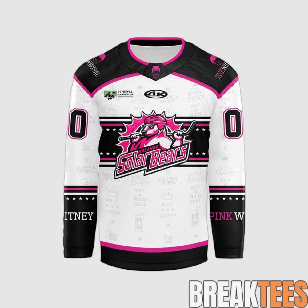 Orlando Solar Bears Pink Whitney Hockey Jersey - Adult & Kids T-Shirts, Sweatshirts & Hoodies apparel design preview 2