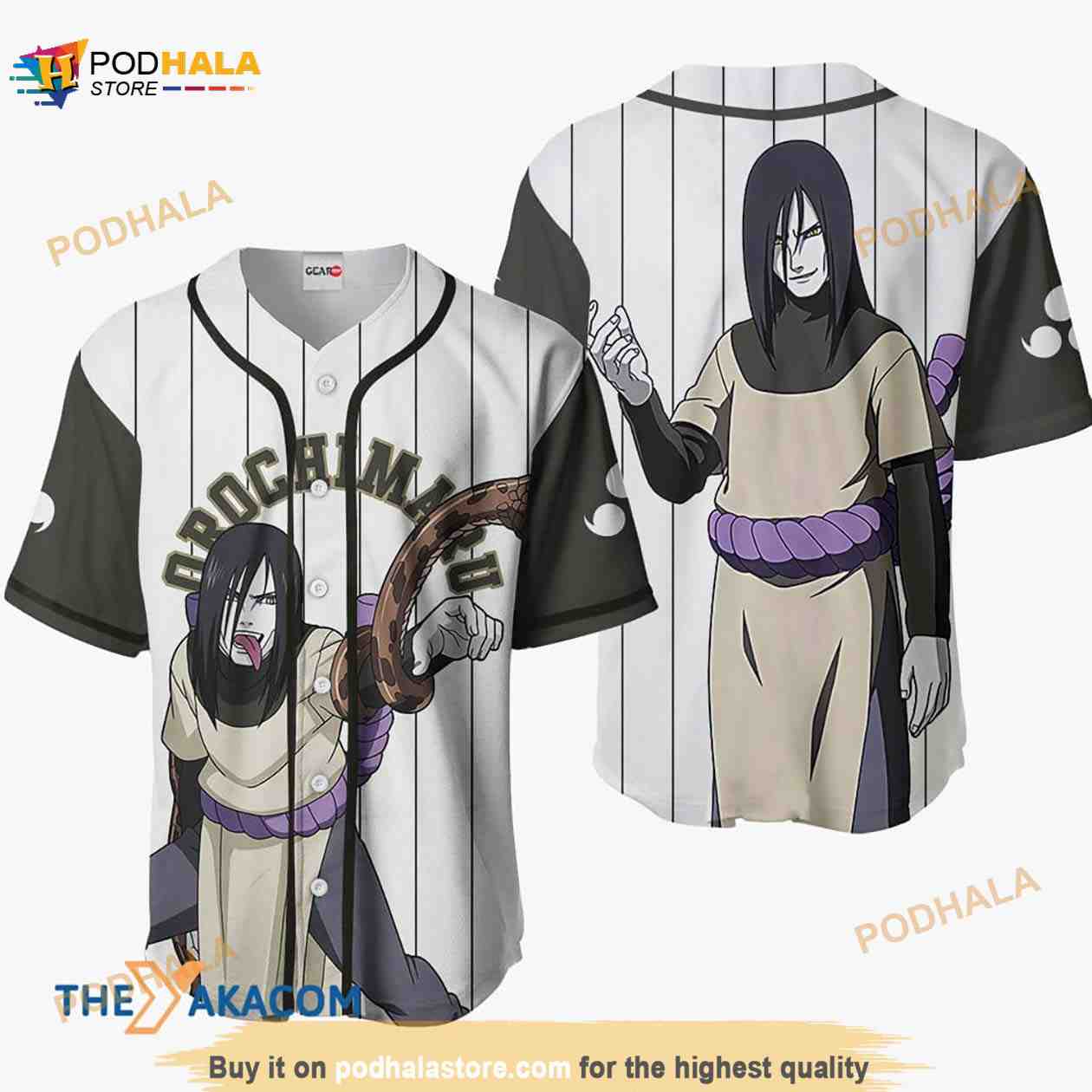Orochimaru Anime 3D Baseball Jersey Shirt baseball jersey product view 1