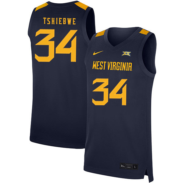 Oscar Tshiebwe 34 Navy College Football Jersey football jersey product view 1