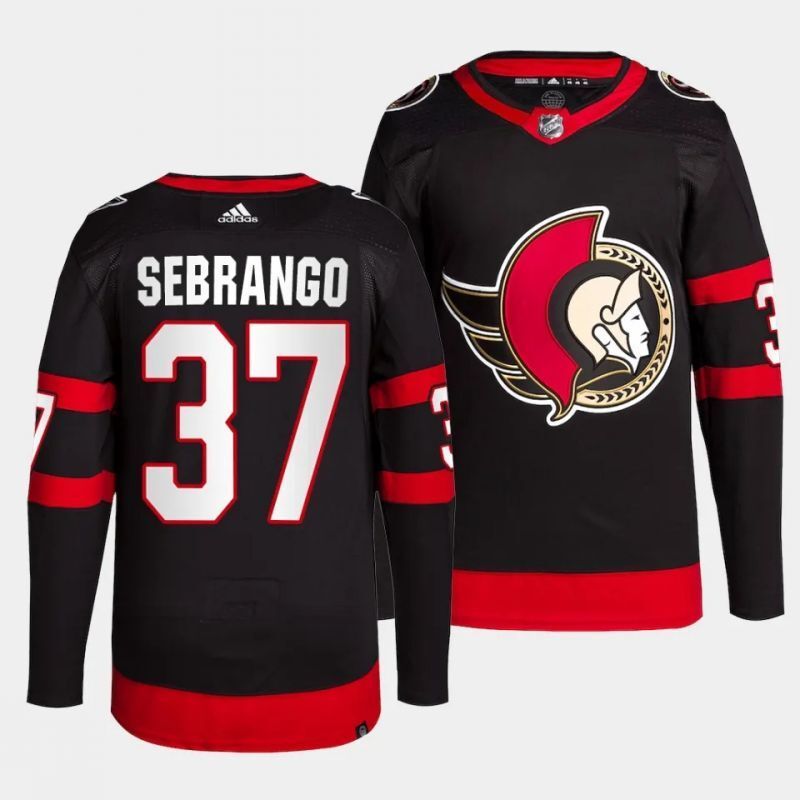 Ottawa Senators #37 donovan sebrango home primegreen authentic pro black jersey Hockey Jersey hockey jersey product view 1
