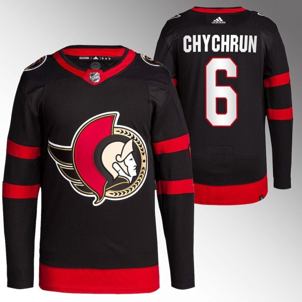 Ottawa Senators #6 Jakob Chychrun Black Home Jersey Hockey Jersey hockey jersey product view 1