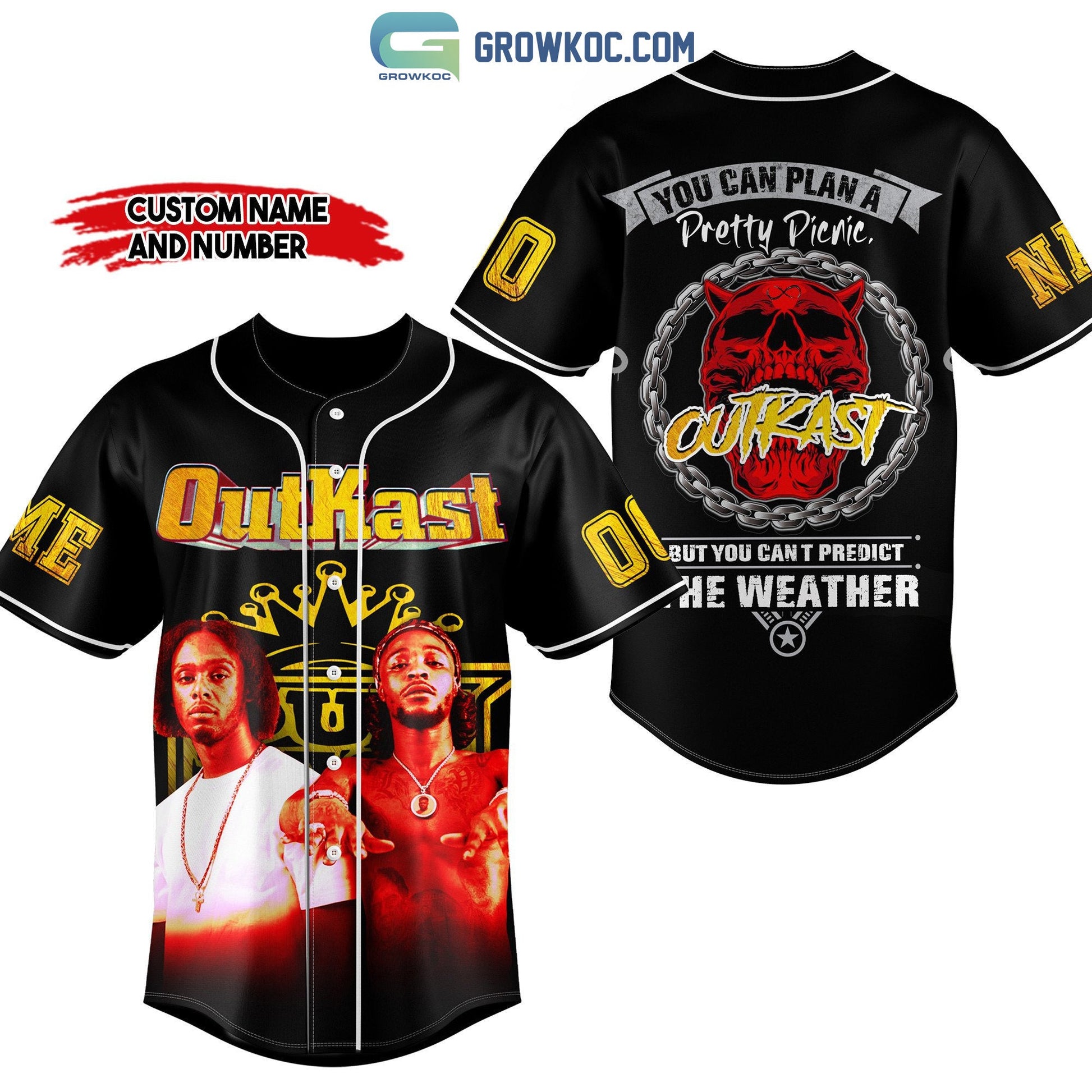 Outkast Hip Hop Band Personalized Baseball Jersey baseball jersey product view 2