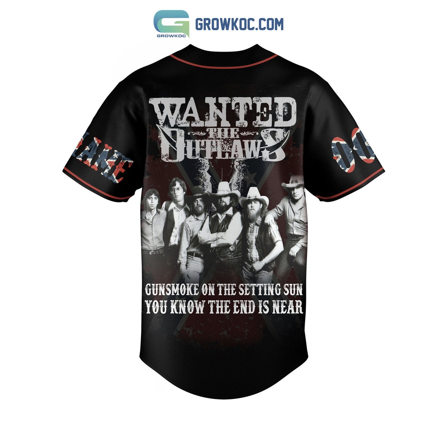 Outlaws Southern Rock Will Never Die Personalized Baseball Jersey baseball jersey product view 3