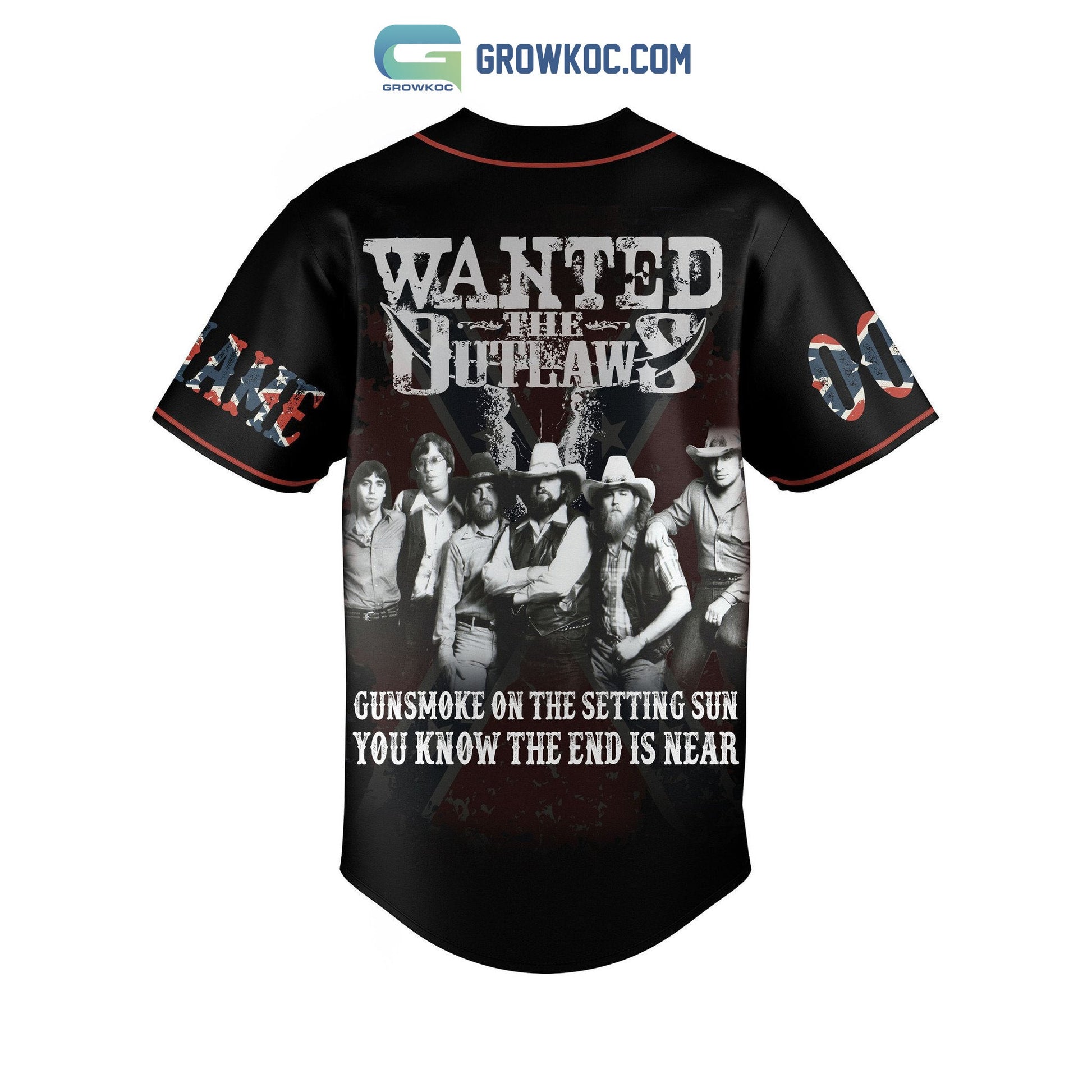 Outlaws Southern Rock Will Never Die Personalized Baseball Jersey baseball jersey product view 3
